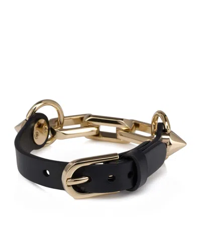 Christian Louboutin Eva Leather Bracelet In Black