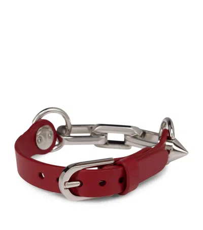 Christian Louboutin Eva Leather Bracelet In Red