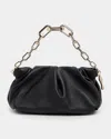 Christian Louboutin Eva Small Pleated Shoulder Bag In Nappa Leather In Black