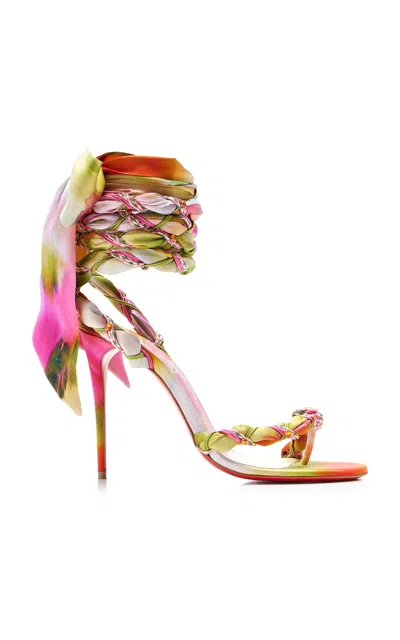 Christian Louboutin Exclusive La Isla Vaporetta 100mm Satin Sandals In Multi