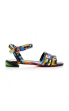 Christian Louboutin Sweet Disco Jane Printed Satin Sandals In Multi