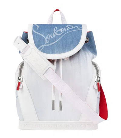 Christian Louboutin Explorafunk Denim Backpack In Blue