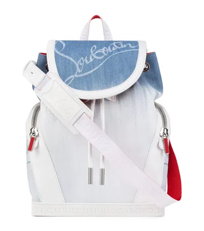 Christian Louboutin Explorafunk Denim Backpack In Navy