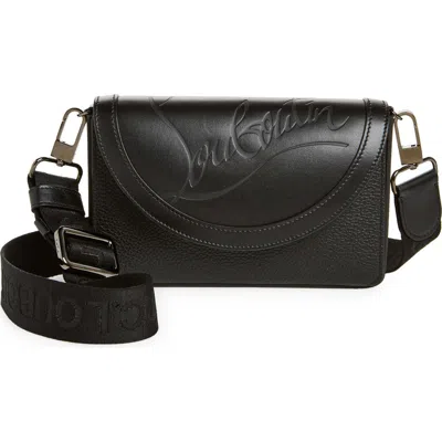 Christian Louboutin Explorafunk Leather Wallet On A Strap In Black/black/black