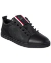 Christian Louboutin F.a.v Fique A Vontade Canvas & Leather Sneaker In Black