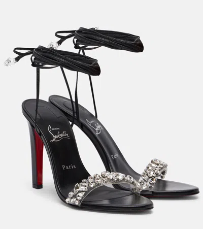 Christian Louboutin Fanny Jolly Embellished Leather Sandals In Black