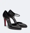 Christian Louboutin 100mm Fanny Demie Leather Ankle-strap Pumps In Black