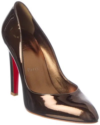 Christian Louboutin Fanny Love 100 Patent Pump In Brown