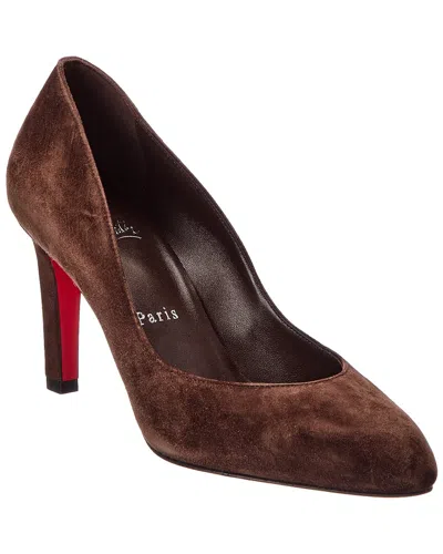 Christian Louboutin Fannylove 85 Suede Pump In Brown
