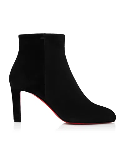 Christian Louboutin Fannylove Booty 85 Suede Boots In Black