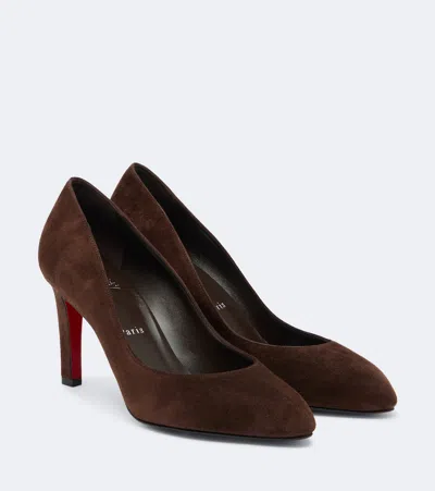 Christian Louboutin Fannylove Suede Pumps In Brown