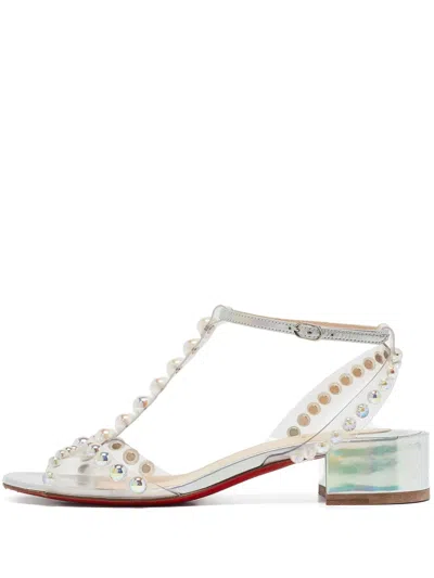 Pre-owned Christian Louboutin Faridaravie Sandals In White