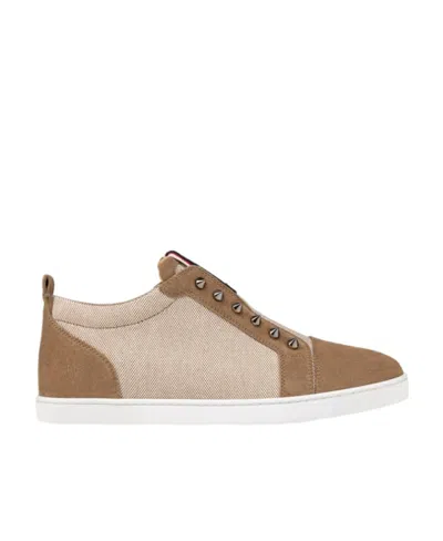Christian Louboutin Fav Fique A Vontade Low-top Casual Sneakers In Nude