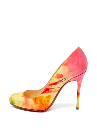 Pre-owned Christian Louboutin Fifi Leather Pumps In Yellow