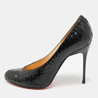 Pre-owned Christian Louboutin Fifi Size 36.5 Black Python Leather Pumps