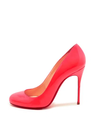 Pre-owned Christian Louboutin Fifille Round-toe Pumps In 粉色