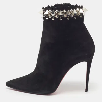 Pre-owned Christian Louboutin Firmamma Size 38 Black Suede Knee Length Boots