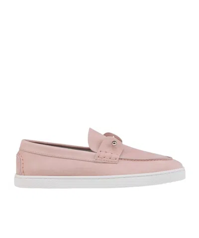 Christian Louboutin Chambeliboat Leather Boat Shoe In Pink
