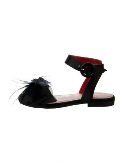 Pre-owned Christian Louboutin Kids' Flat Sandals In Black