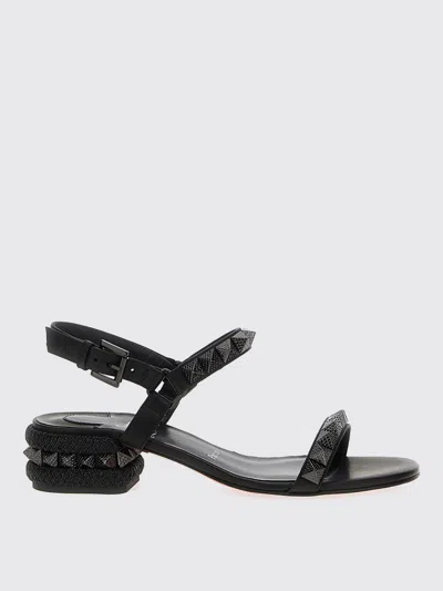 Christian Louboutin Flat Sandals Woman Black In Black/lin Black