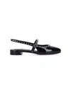 Christian Louboutin Sweet Janispikes Studded Patent-leather Slingback Flats