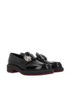 Christian Louboutin Urban Moc Lock Leather Loafers In Black