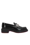 Christian Louboutin Chunky Rubber Sole Loafers With Metal Hardware In Black