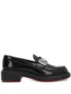 Christian Louboutin Chunky Rubber Sole Loafers With Metal Hardware In Black