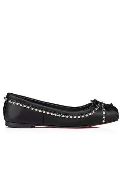Christian Louboutin Mamadrague Spiked Leather Ballet Flats In Black