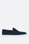 Christian Louboutin Logo-embossed Suede Loafers In Blue