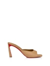 CHRISTIAN LOUBOUTIN MULES CONDORA IN BROWN LEATHER WITH HEEL