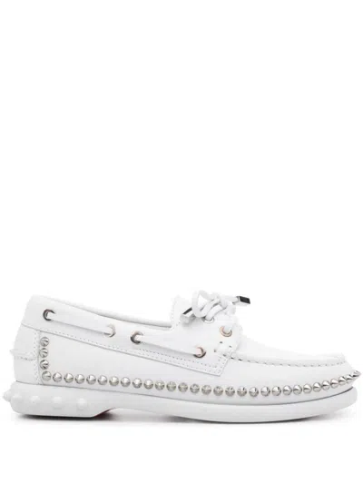 Christian Louboutin Gerockel Donna Leather Loafers In White