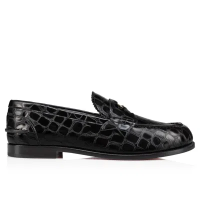 Christian Louboutin Flats In Black/lin Black