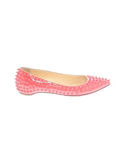 Pre-owned Christian Louboutin Flats In Pink