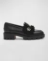 Christian Louboutin Verzierte Loafers Flora Moc Aus Leder In Black