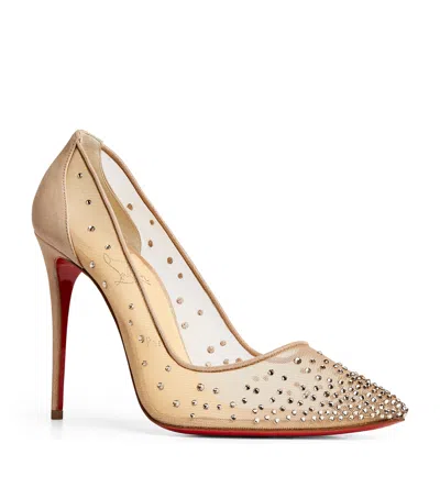 CHRISTIAN LOUBOUTIN FOLLIES STRASS SUEDE PUMPS 100