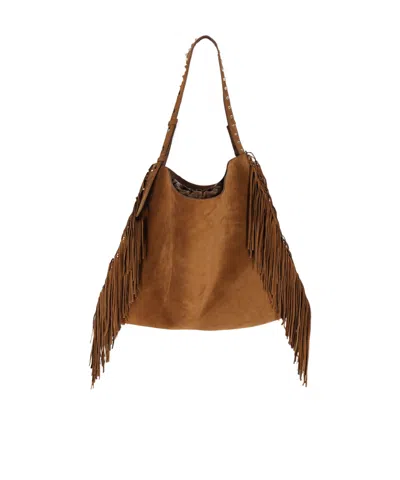 Christian Louboutin Fringe-detail Suede Backpack In Blue