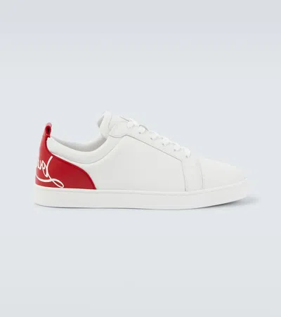Christian Louboutin Fun Louis Junior Leather Sneakers In White