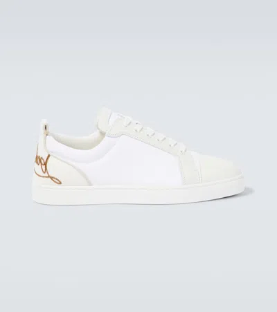 Christian Louboutin Fun Louis Junior皮革运动鞋 In White