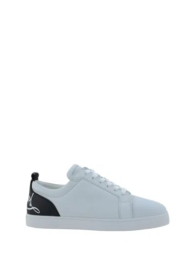 Christian Louboutin Fun Louis Junior Sneakers In White/black