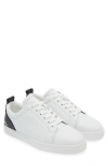 Christian Louboutin Men's Fun Louis Junior Low-top Leather Sneakers In Black & White