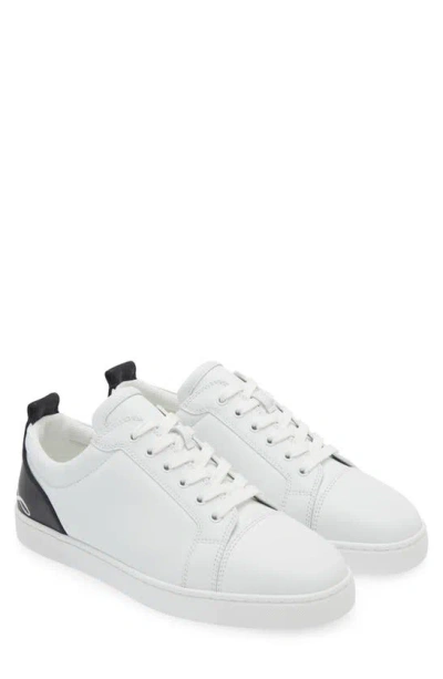 Christian Louboutin Men's Fun Louis Junior Low-top Leather Sneakers In White