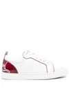 Christian Louboutin Fun Vieira Printed Pvc-trimmed Perforated Leather Sneakers In White