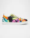 Christian Louboutin Fun Louise Junior Printed Silk Red Sole Sneakers In Multi
