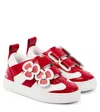Christian Louboutin Fun Pensa Floral-appliqué Leather Sneakers In White