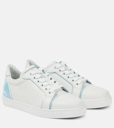 Christian Louboutin Fun Vieira Leather Sneakers In Weiss