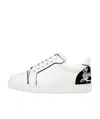 Christian Louboutin Fun Vieira Patent-leather Trimmed Leather Sneakers In White