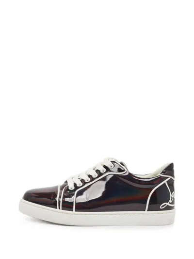 Pre-owned Christian Louboutin Fun Vieira Patent Leather Sneakers In Black
