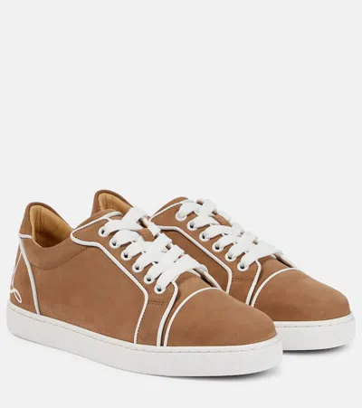 Christian Louboutin Fun Viera Leather Trainers In Beige