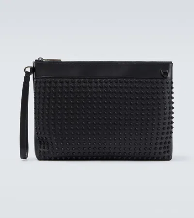 Christian Louboutin Funky铆钉缀饰皮革小袋 In Black